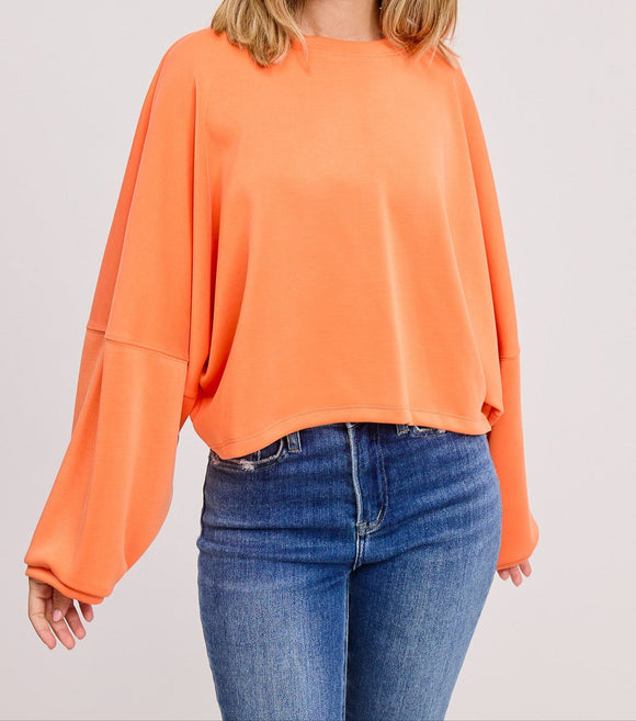 Orange Scuba Crop Top