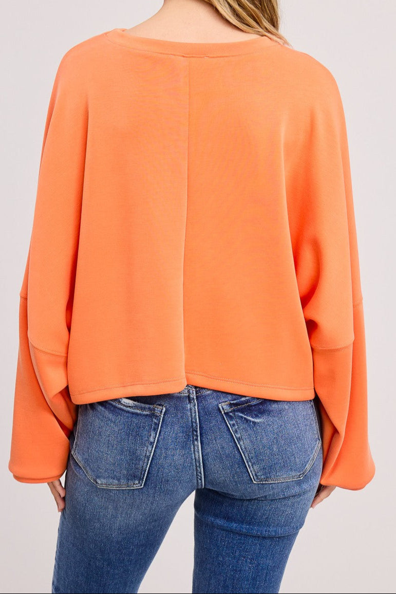 Orange Scuba Crop Top