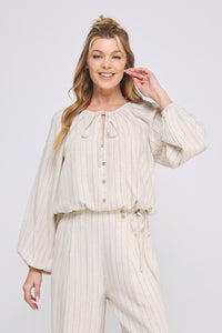 AR Linen Pinstripe Blouse