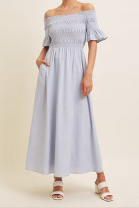 Smocked Off Shoulder Dress