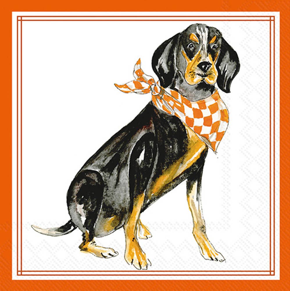 Cocktail Napkins 20 Ct Orange Coonhound