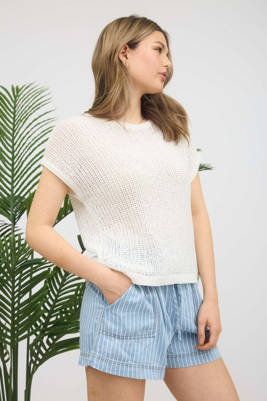 BP Cream Crochet Sweater