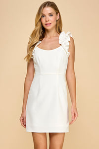 White Ruffle Elegant Dress