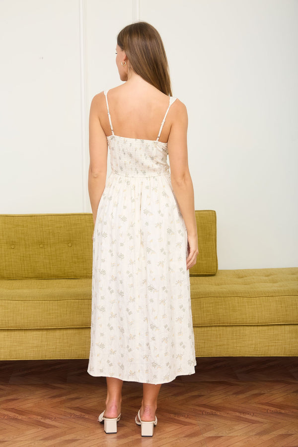 Cream Floral Corset Dress