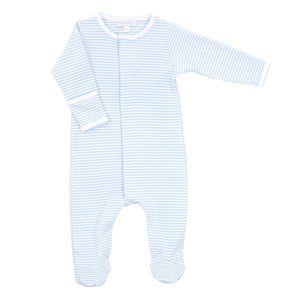 Essentials Blue Stripes Footie: 3 Months / Blue