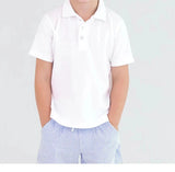 White Pique Short Sleeve Polo Shirt