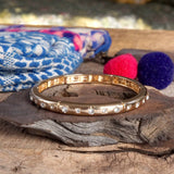 Gold-Tone Eternity Stretch Bangle –Wide - Pearls