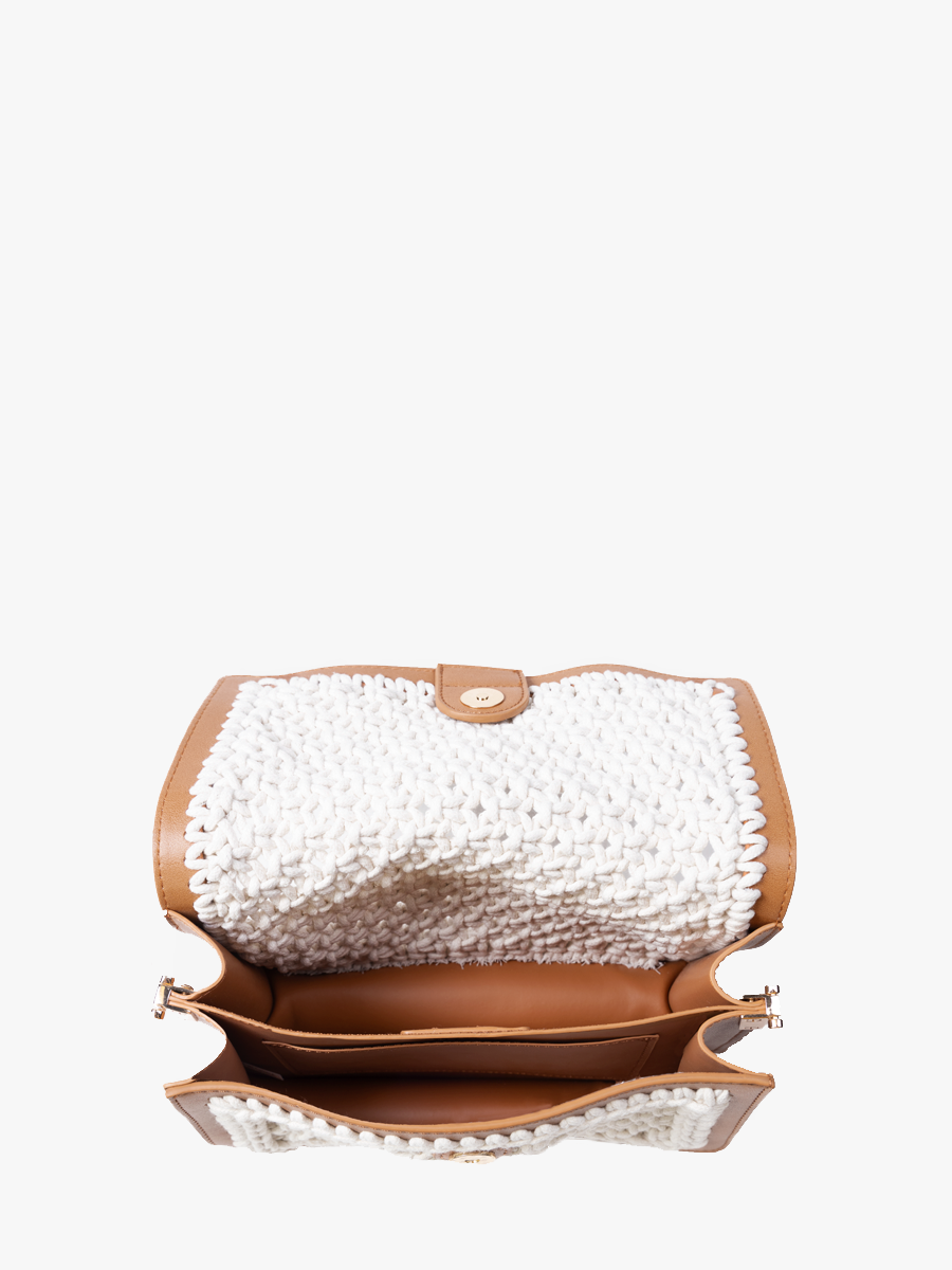 Gianna Macrame Woven Crossbody Ivory