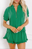 Solid Puff Sl Skorts Set Green