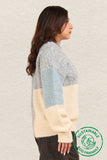 OS Color Block Cozy Knit Sweater