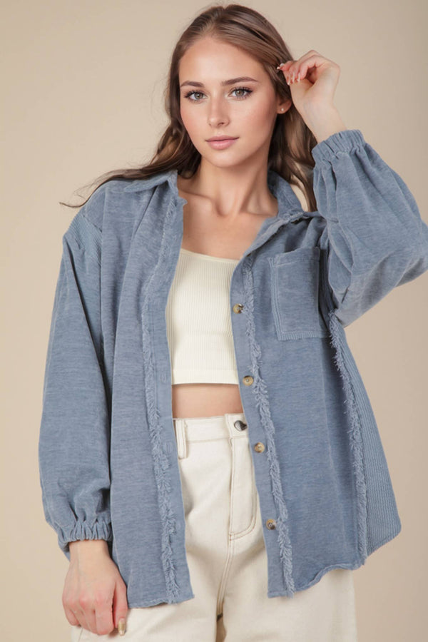 Cozy Shacket Jacket: BLACK