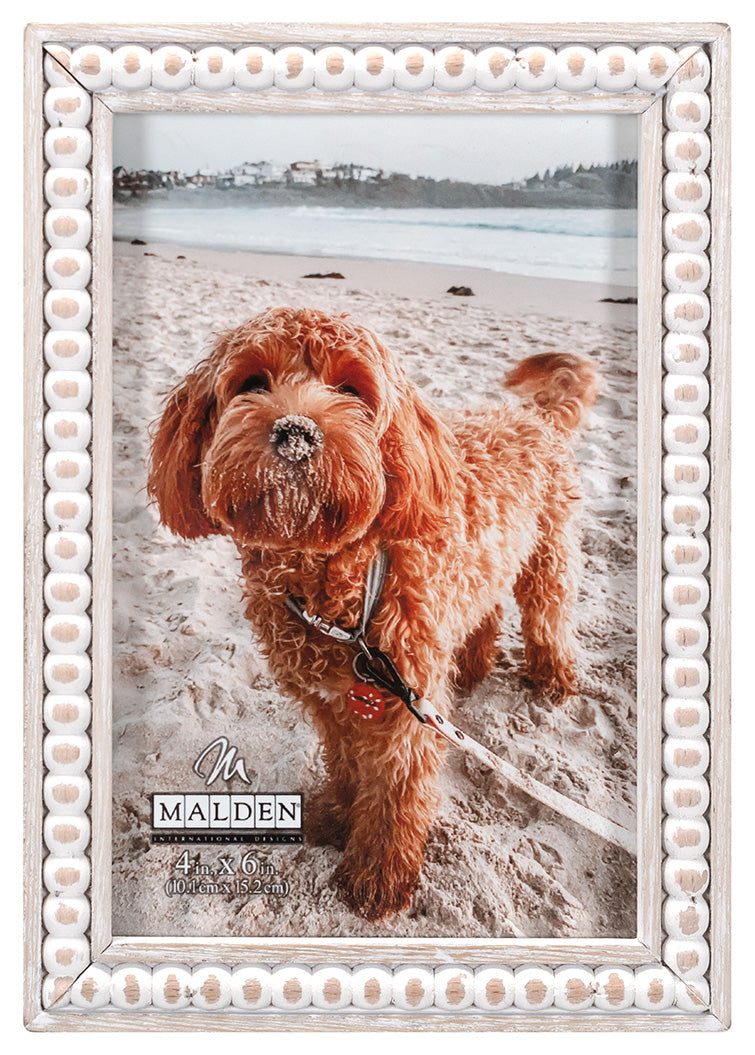 Whitewash Beaded 4x6