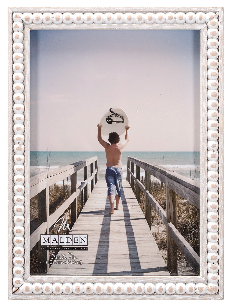 Whitewash Beaded 5x7