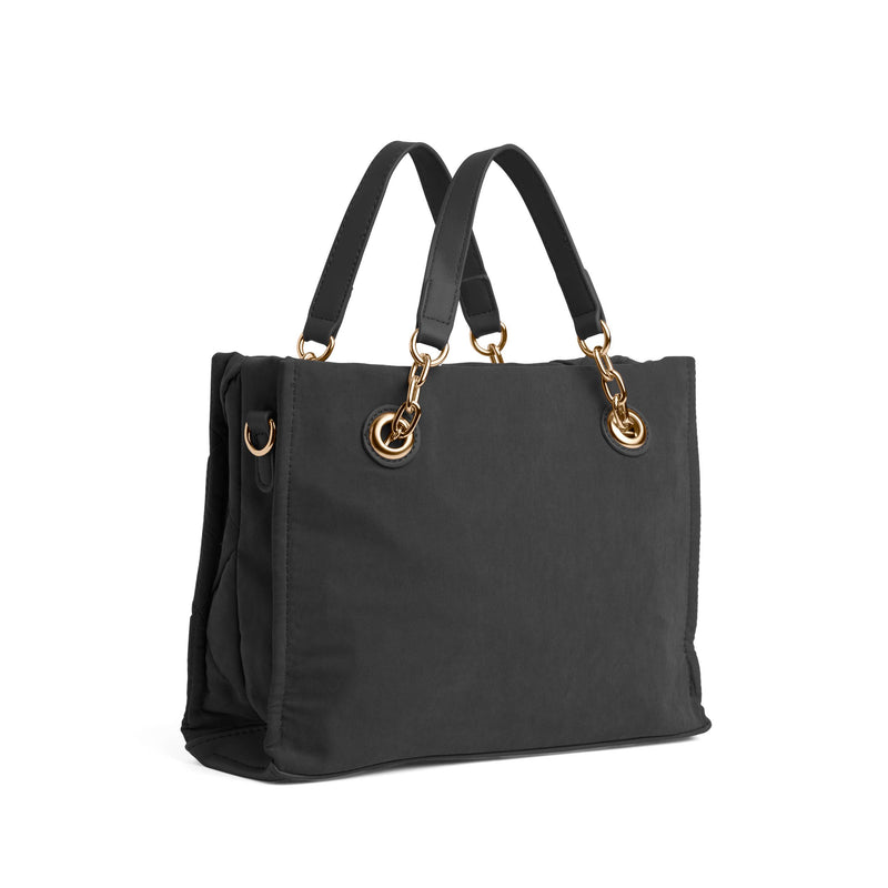 Belle Quilted Tote - Christmas: Black
