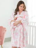 Butterfly Garden Toile Bamboo Robe One Size