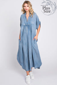 GG Denim Maxi Dress