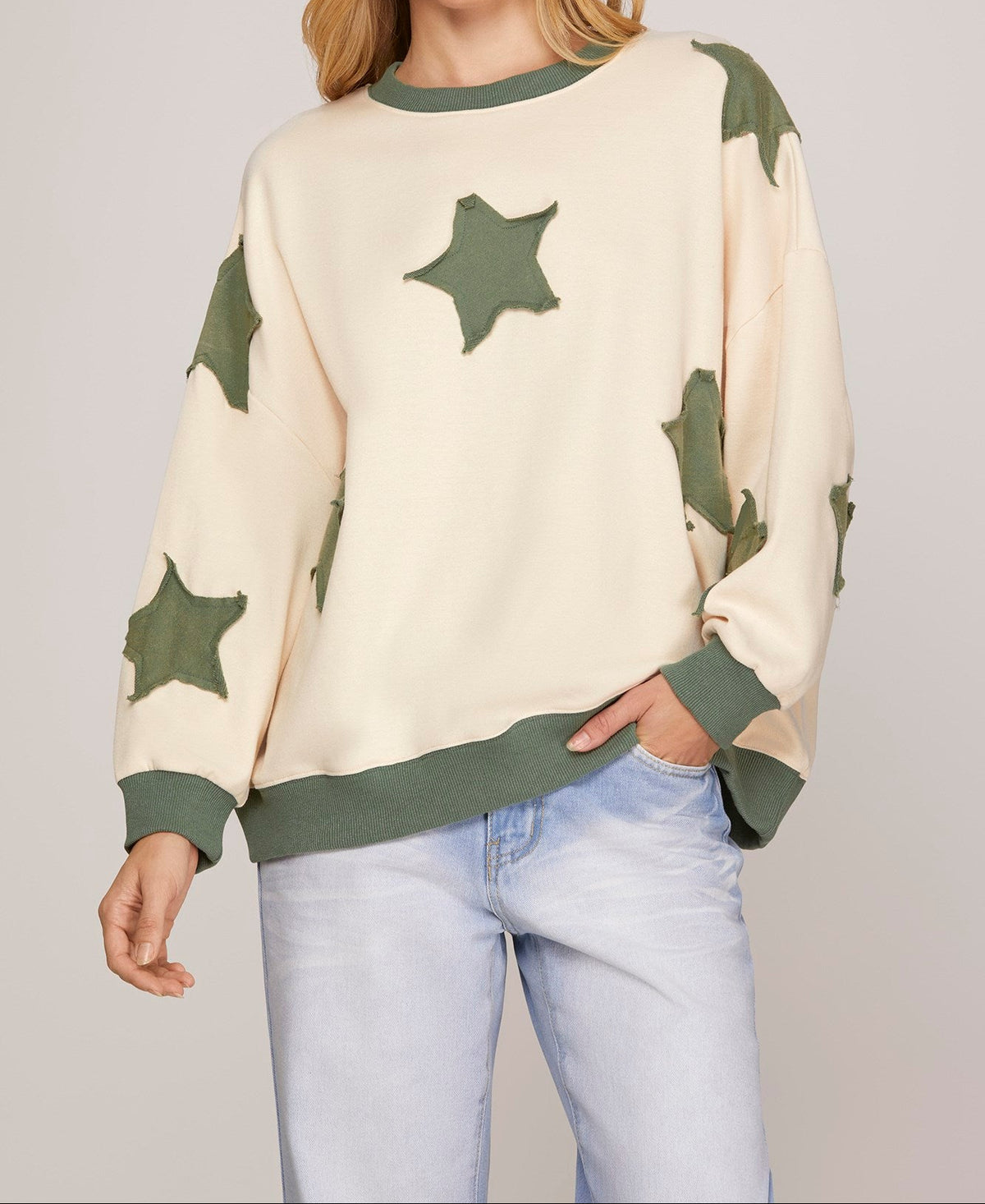 SS Olive Star Sweatshirt