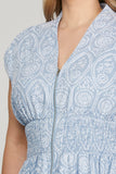 SS Blue Eyelet Zip up Dress