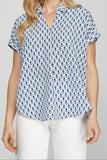 SS Printed Collared Top