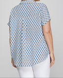 SS Printed Collared Top