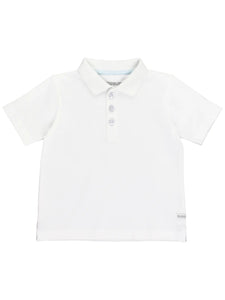 White Pique Short Sleeve Polo Shirt