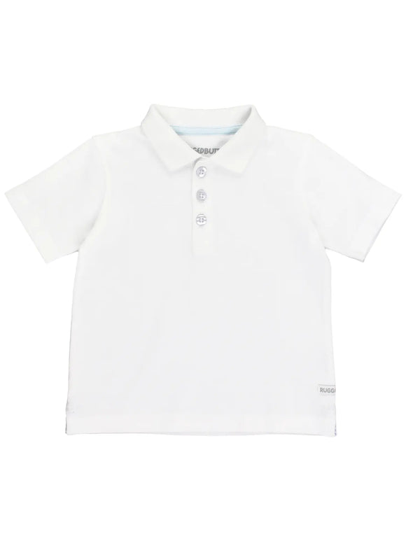 White Pique Short Sleeve Polo Shirt