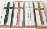 Tall Cross painted textured  wedding  baptism  all-occasion: White cross