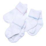 Solid Essentials White Pink Socks: Newborn