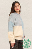 OS Color Block Cozy Knit Sweater