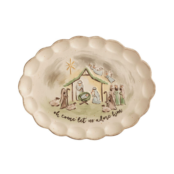 MP Nativity Oval Platter