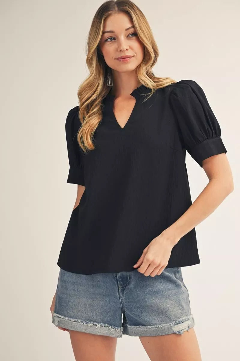 JD Black puff shoulder