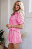 Solid Puff Sl Skorts Set Pink