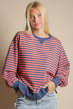 Stripe Oversized Top GREEN/BLUE