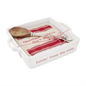 Mud Pie Holiday Baker & Trivet Set