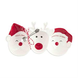 Mud Pie Santa & Reindeer Triple Dip Dish