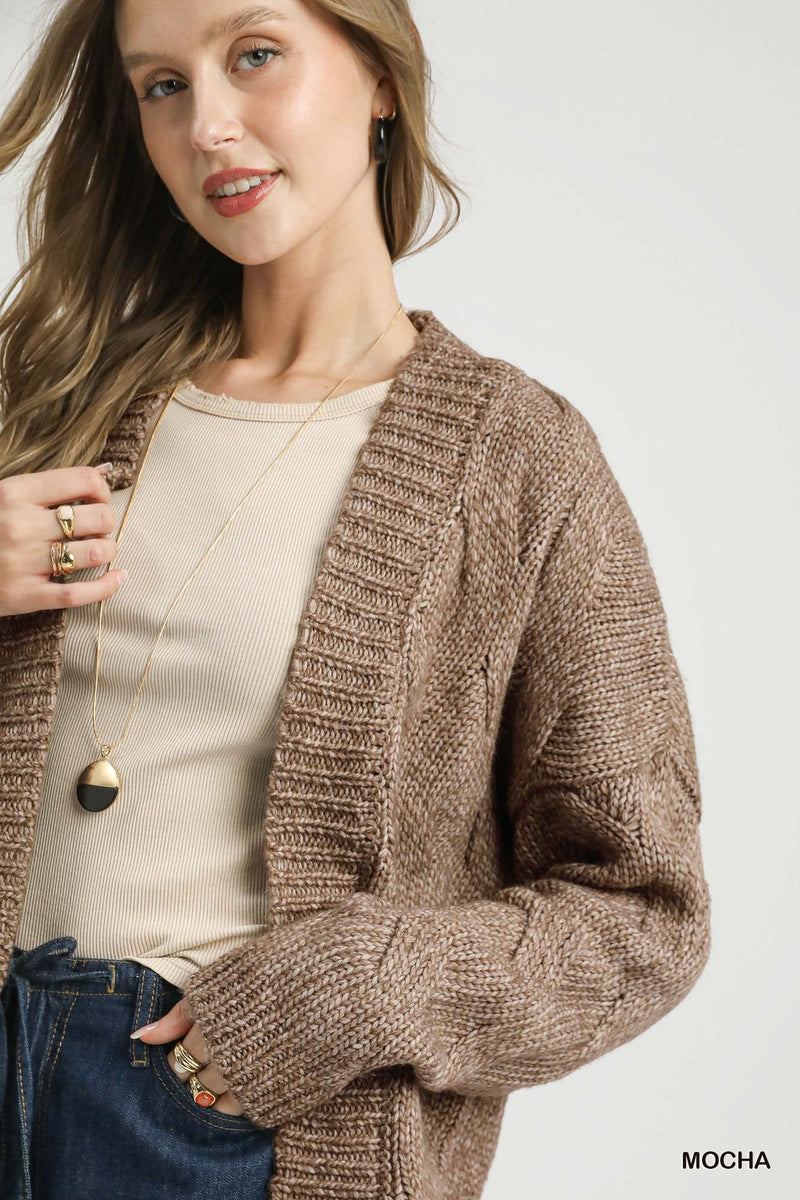 Umgee Mocha Cable Cardigan