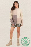 OS Color Block Cozy Knit Sweater
