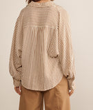 Feb Brown Stripe BU Shirt