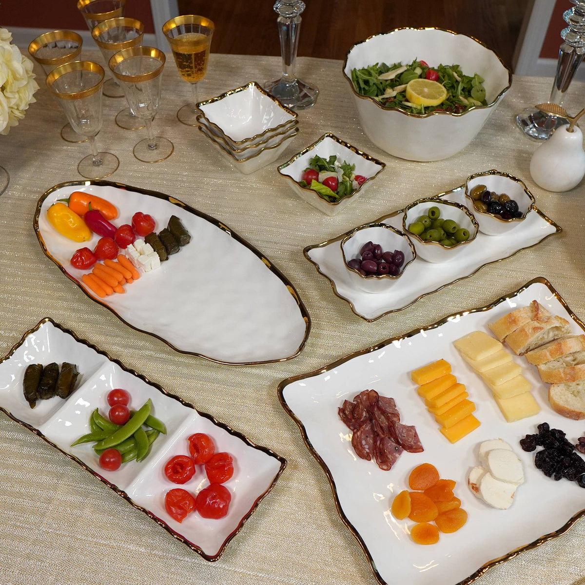 Regency Gold  3-Section Tray 15in x  5.5in