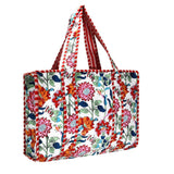 Cotton Block Print Tote Bag- Small & Large: Small