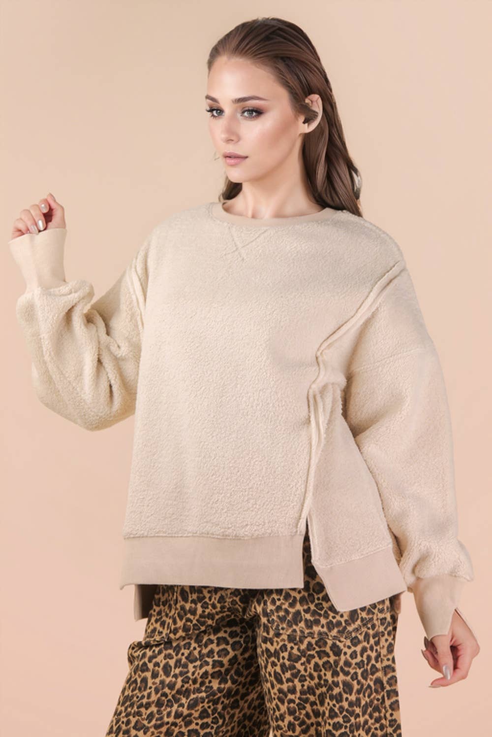 Oversized Fleece Top: