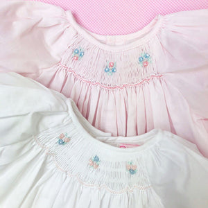 Preemie White/Pink smock Bubble w/ hat
