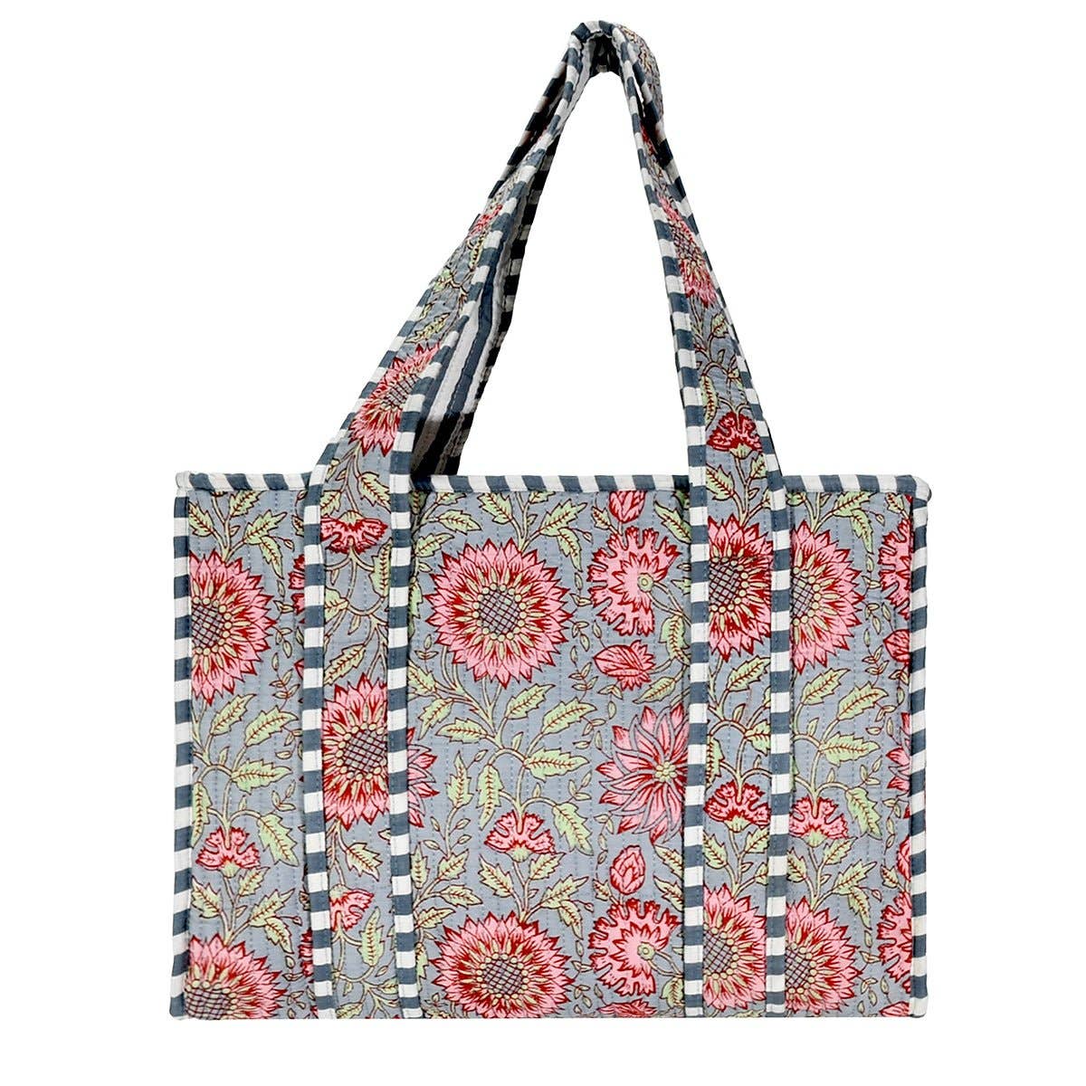 Cotton Block Print Tote Bag Large