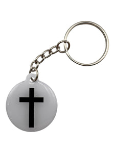 Tap To Pray™ - Prayer Tag Keychains: White + Cross