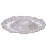 Perlette Cream Melamine Chip & Dip 14.5 in