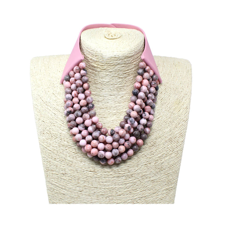 10 Strand Stone Bead Necklace: Green Amazonite