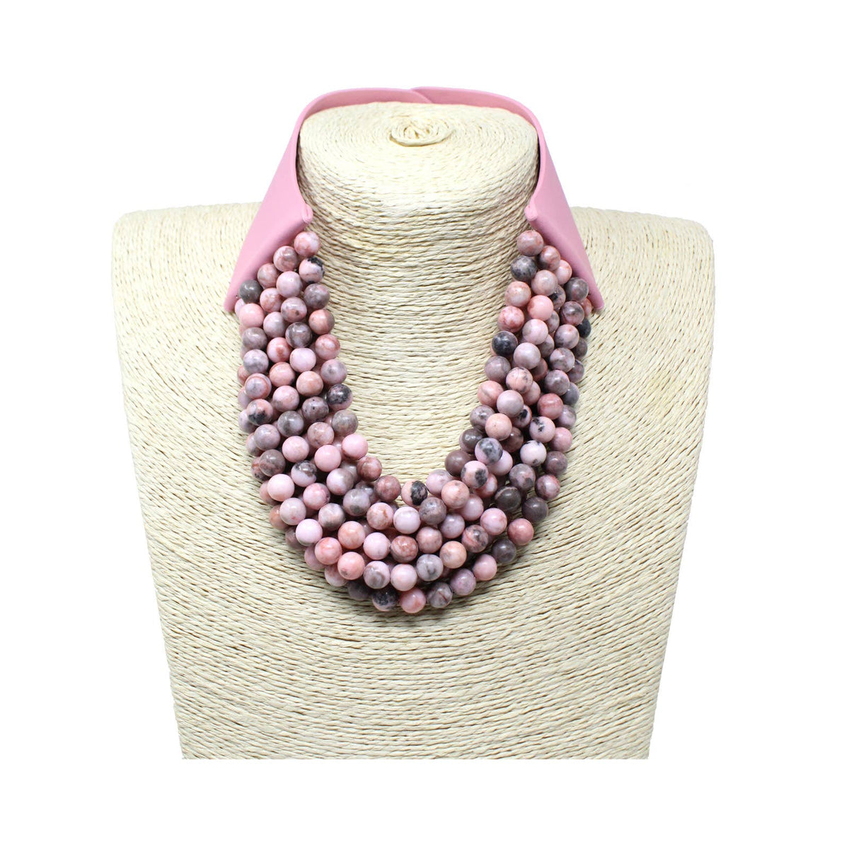 10 Strand Stone Bead Necklace: Blue Turquoise