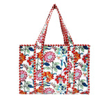 Cotton Block Print Tote Bag- Small & Large: Small