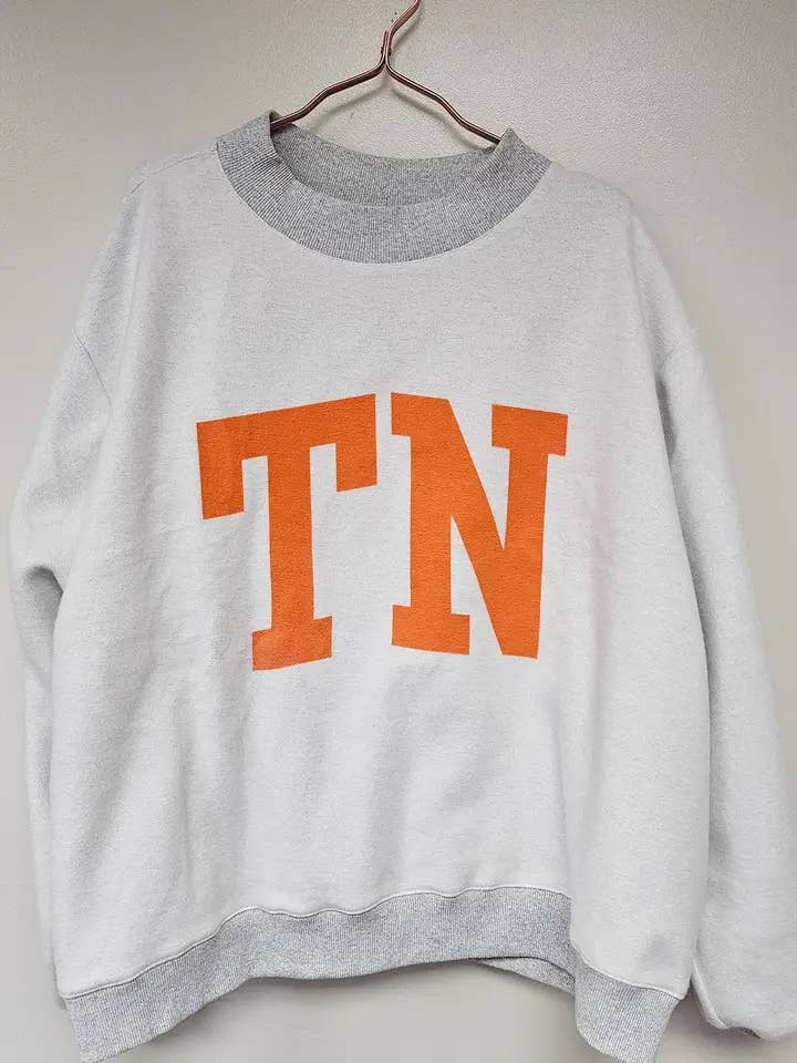 テンダーロイン MOCK NECK NFL グレー　L Grey Mock-Neck T-Shirt Women's - Ribbed Short Sleeve | Oner