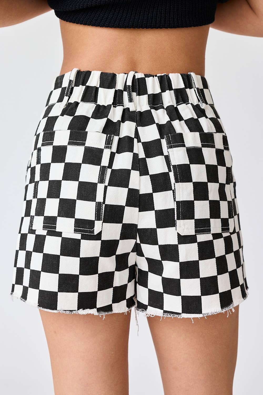 Orange checkerboard shorts